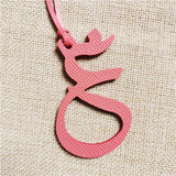 Wholesale  Personalized Real Natural Leather Character Alphabet Arabic Letter Keychain Backpack Pendant Ladies Women Bag Charm