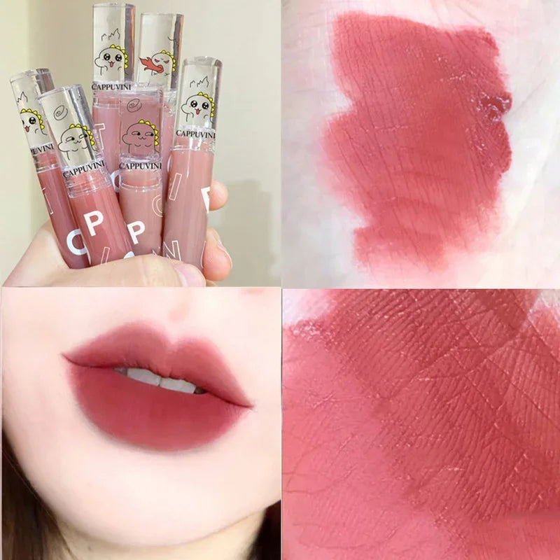 6 Colors Sexy Matte Lipsticks Waterproof Lip Gloss Long Lasting Non-Stick Cup Cheap Liquid Lipstick Korean Makeup Cosmetics