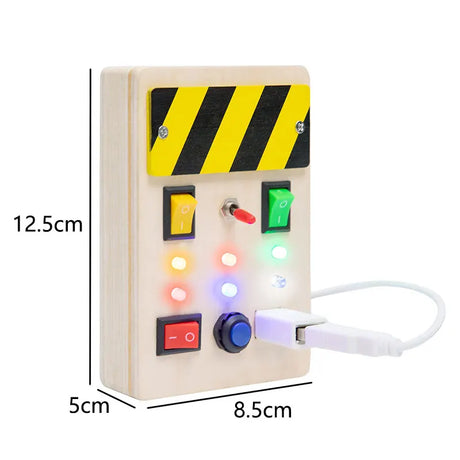 Children Busy Board Montessori Toys Wooden With Led Light Switch Control Board Parish Activities Sensory Games For 2-4 Years Old