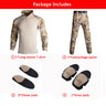 Men's Tactical Suit with Pads Combat Shirt/pants Military Uniform US T-Shirts Sniper Combat Shirt Army Camo Outdoor Men Suits