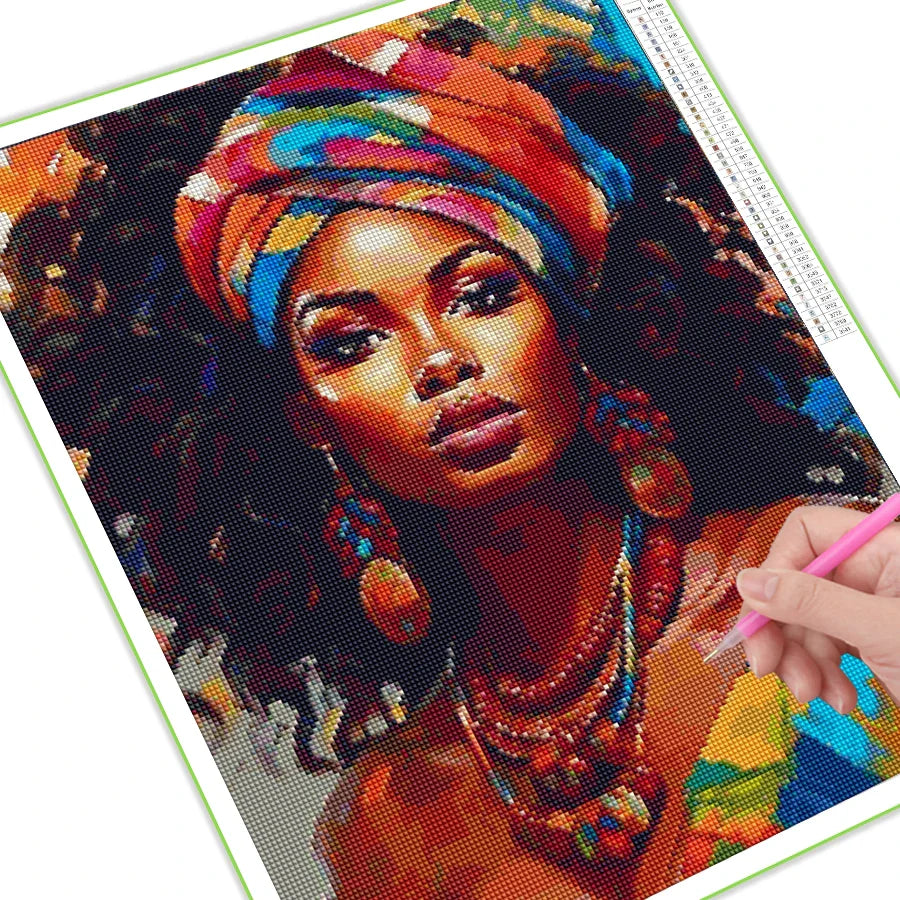 FULLCANG Diy 5D Diamond Painting New Collection African Woman Full Rhinestone Drill Mosaic Embroidery Poker Girl Picture FG2166