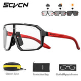 SCVCN Photochromic Men Cycling Sunglasses UV400 Sports Bicycle Women Running Hiking Glasses Road MTB Eyewear Goggles with Case