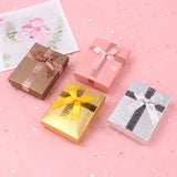 12pcs Cardboard Jewelry Set Bow Gift Box Ring Necklace Bracelets Earring Gift Packaging Boxes With Sponge Inside Rectangle