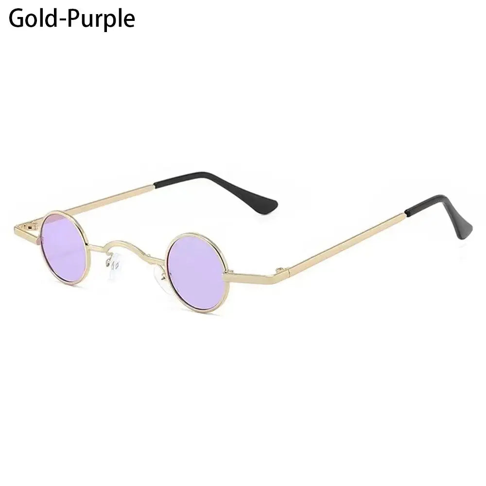 Ins Trendy Small Round Sunglasses Women Men Fashion Classic Metal Frame Shades Hip Hop Punk Sun Glasses Candy Color Sunglasses