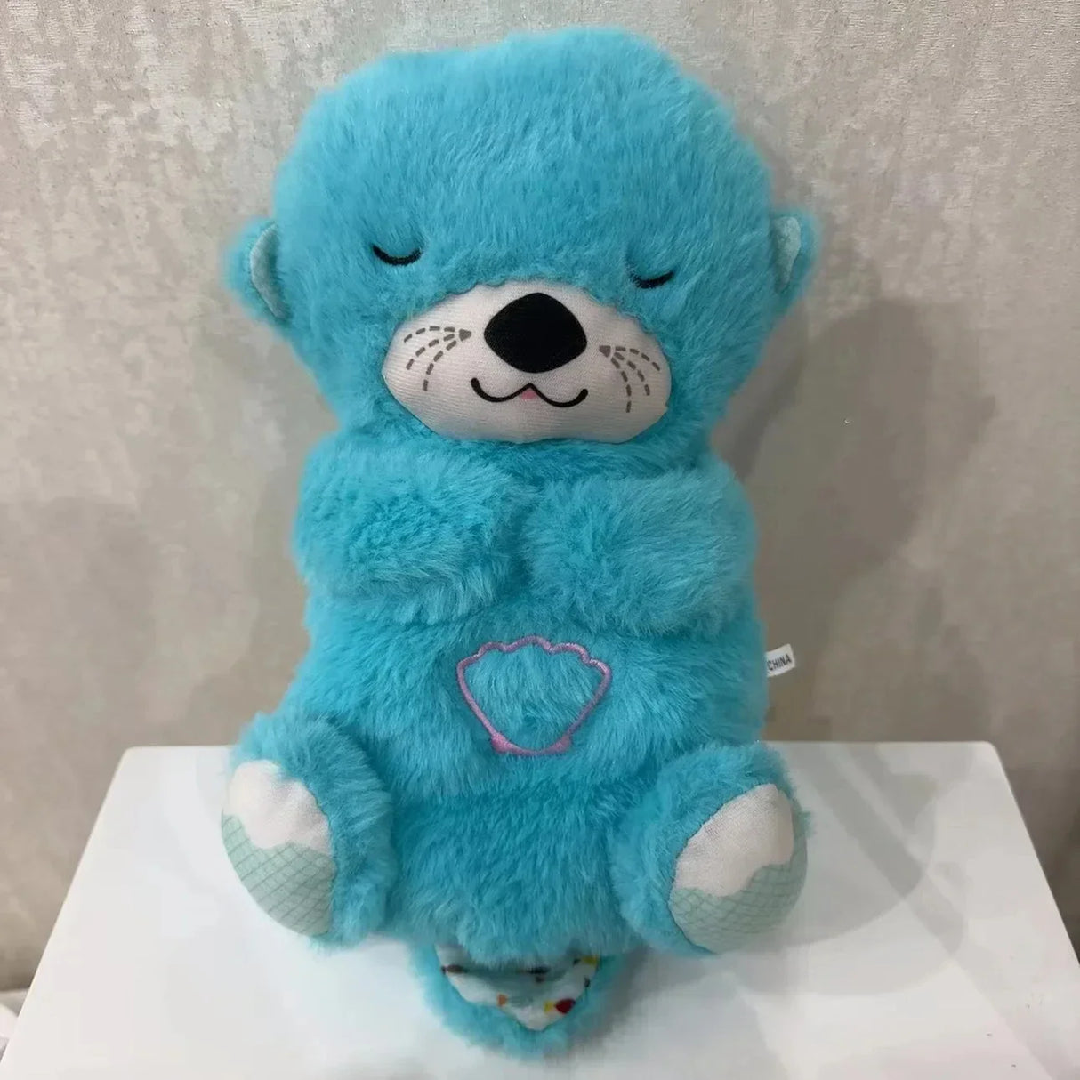 Breathing Bear Baby Soothing Otter Plush Doll Toy Baby Kids Soothing Music Baby Sleeping Companion Sound and Light Doll Toy Gift