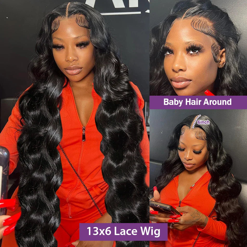 30 40 Inch Body Wave 13x4 13x6 HD Transparent Lace Frontal Wig 360 Lace Front Wig Brazilian 5x5 Closure Glueless Wig Human Hair