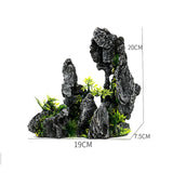 Fish Tank Plant Rockery Multi-style Aquarium Decoration,Resin Artificial Building Cave Aquarium Landscaping Ornament Decor