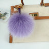 Big Size 15cm Real Fox Fur Ball Keychain Natural Raccon Fur Tassels Leather Strap Key Chain Ring Pendant For Women Charm f278