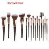 Private Label 15pcs Makeup Brushes Set Custom Bulk Soft Brushes-black Gold Strong Powder Grasping Power Beauty Make Up Tools