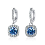 JoyceJelly Luxury Solid Silver 925 Jewelry 1ct D Color Moissanite Earrings For Women Green Blue Lab Created Diamond Ear-drops