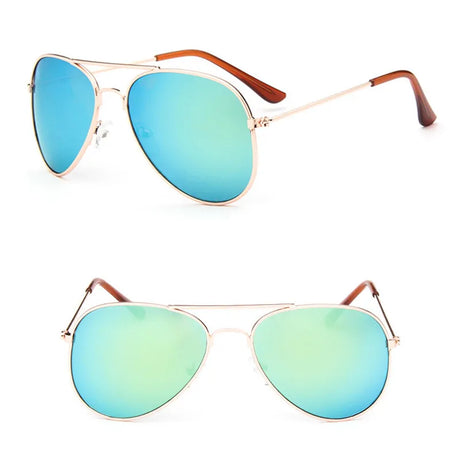 HKNA Lovely Oval Sunglasses for Girls/Boys 2022 Colorful Mirror Children Glasses Metal Frame Kids Travel Gafas De Sol Mujer