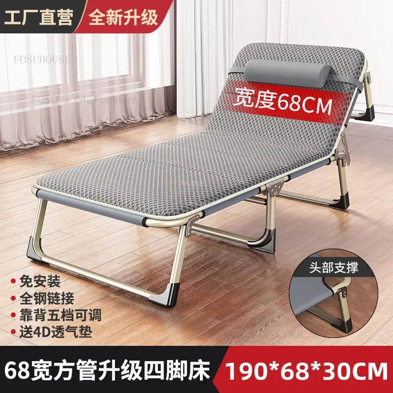 Folding Beds Portable Single Office Bed Sleeping Marching Bed Leisure Recliner Modern Home Furniture Outdoor Folding Bed C