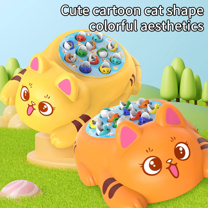 Cute Orange Cat Yellow Cat Fishing Plate Magnetic Fishing Without Battery Parent-child Interaction to Develop Intelligence