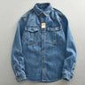 Heavy Duty Denim Shirt for Boys with Loose Fit and Long Sleeves