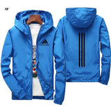 Men's windproof hooded sports shirt, zippered casual jacket, 7XL large jacket, spring and autumn, innovative