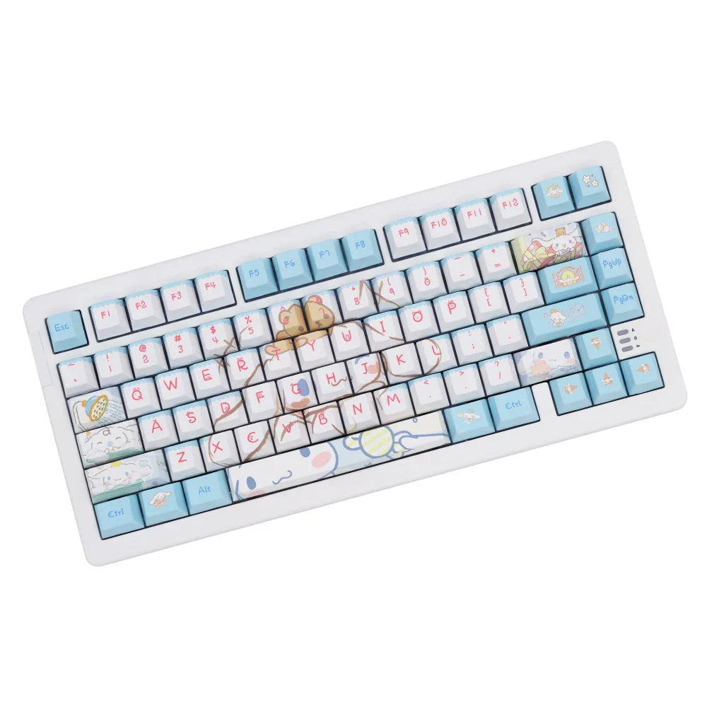 Yugui Dog Cute Key Caps Replaceable Cherry Profile PBT Sublimation for 61/63/64/67/68/78/84/87 Mechanical Keyboard Full Set