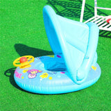 Cartoon Inflatable Baby Swim Ring Seat Floating Sunshade Toddler Swim Circle Bathtub Swimming Pool Beach Party Outdoor Water Toy