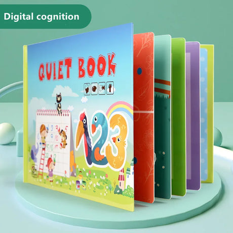 Montessori Quiet Book Repeated Paste Reading Children Toy Animal Numbers Matching Puzzle Game Educational Toys for Kids Gifts