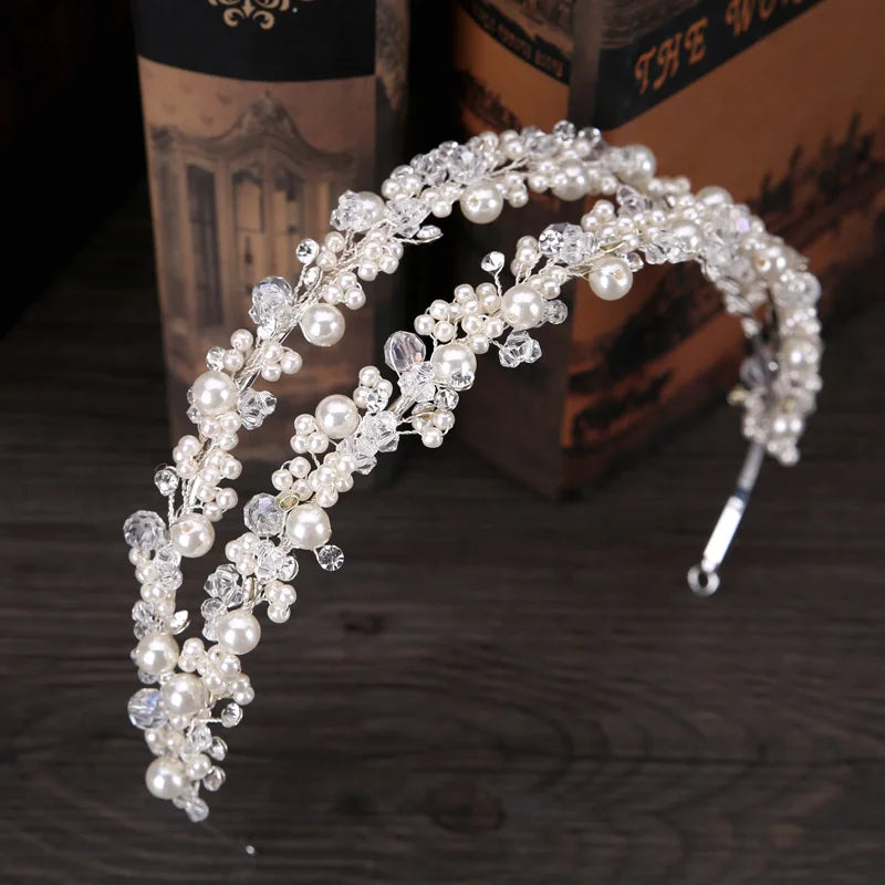 Fashion Insert Comb Broken Hair Clip Payneta Korean Elegant Pearl Hair Claw Ladies Pearl Flower Crystal Comb Hair Pins Clips