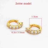 Smyoue 18k 3cttw Moissanite Hoop Earring for Women 4mm Stones D Color Sparkling Created Diamond Earring 100% 925 Sterling Silver