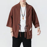 Japanese Kimono Men Cardigan Streetwear Traditional Japanese Samurai Clothing 4XL 5XL Haori Mens Kimono Shirt Yukata Male Shirts