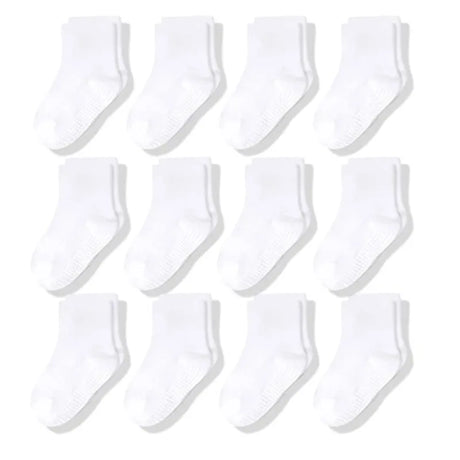 12pair/Lot Non Slip Toddler Socks  with Grip for Boys Girls Baby Infants Kids Anti Skid Cotton Crew Socks 1-7Years