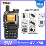 UV K58 Walkie Talkie 5W Quansheng UV-K6 Two Way Radio 50-600MHz Full Band Receiving Type C Charge Air Band DTMF Scramber UV-K5