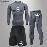 MMA rashgard Men's Sports Suit male Quick drying Sportswear Compression Clothing Fitness Training kit Thermal Underwear legging