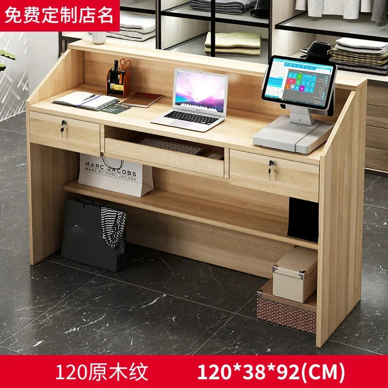 Modern Reception Desks Office Furniture Simple Bar Counter Commercial Clothing Store Cashier Desk Barber Shop Reception Desks