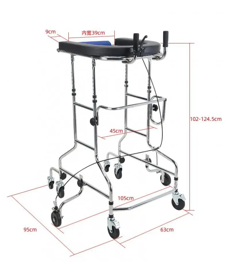 Elderly Walking Assist Stand Hemiplegia Rehabilitation Walker Anti-Backward Rollover Lower Limb Training Mobility Aids Support