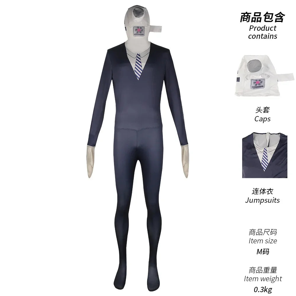 Skibidi Toilet Cosplay Costume TV Man Camera Man Costume Game skibidi dop yes yes yes toilet Halloween Jumpsuit Party Costumes