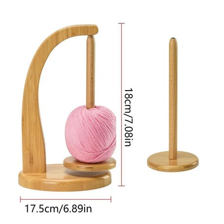 Wooden Yarn Holder Spinning Knitting Tools Crochet Yarn Holder Rotating Magnetic Thread Spool Wool Ball Winder Rotation Spinner