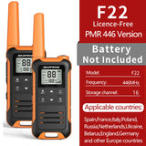 2pcs Baofeng F22 PMR446 FRS Mini Communication Radio Profesional Walkie Talkies Two Way Radio Transceiver For Restaurants