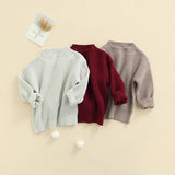 ma&baby 0-6Y Toddler Kid Baby Boy Girl Sweaters Warm Thick Knit Long Sleeeve Solid Color Clothing Fall Winter Clothes