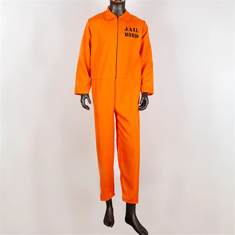 American Prisoner Cosplay Costume Pants Man Jumpsuit Adult Orange Prison Uniform Cosplay Halloween Costume Props