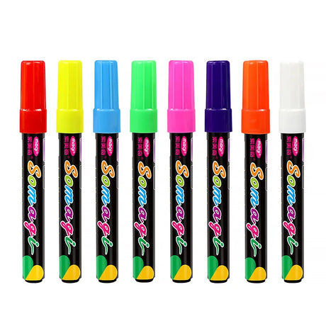 Erasable Chalk Pen Fluorescent Plate LED Electronic Light Emitting Board Whiteboard 8 COLOR Water Billboard Silvery Glass