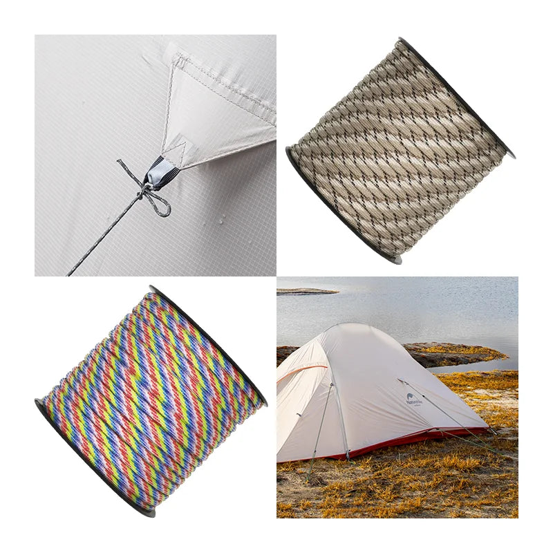 New 2023 50m Paracord 4mm Paracord 7 Strand Core Outdoor Camping Rope Parachute Cord Lanyard Tent Multifunction Cordave