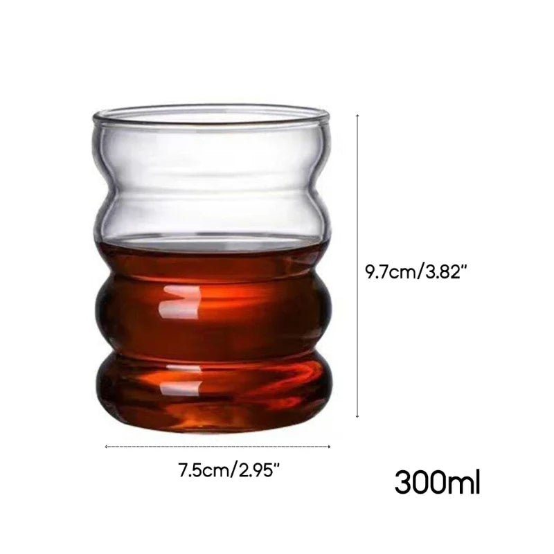 Single-Layer Glass Cup with Straw Drinking Mugs Coffee Drinkware Whiskey Glasses Milk Cup Water Cup Glass Material