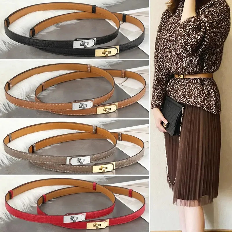 High Quality Ladies Girls Leather 1.8cm Designered Women Belts Buckle Dress Jeans Trench Waistband Belt for women party belt