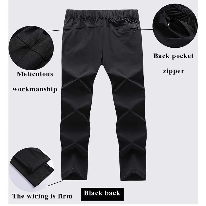 New Elastic Mens Hiking Pants Summer Quick Drying Waterproof Breathable Ultra Thin Outdoor Climbing Trekking Mens Trousers PN69