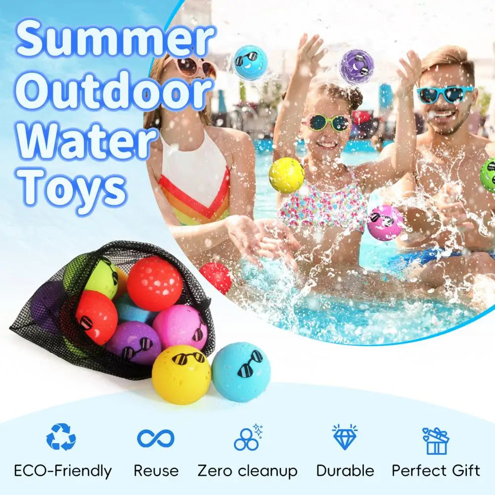 Self-filling Water Ball 6-pack Reusable Water Ball Sunglasses Balloon for Outdoor Summer Fun Family Swimming Pool Toy for Kids