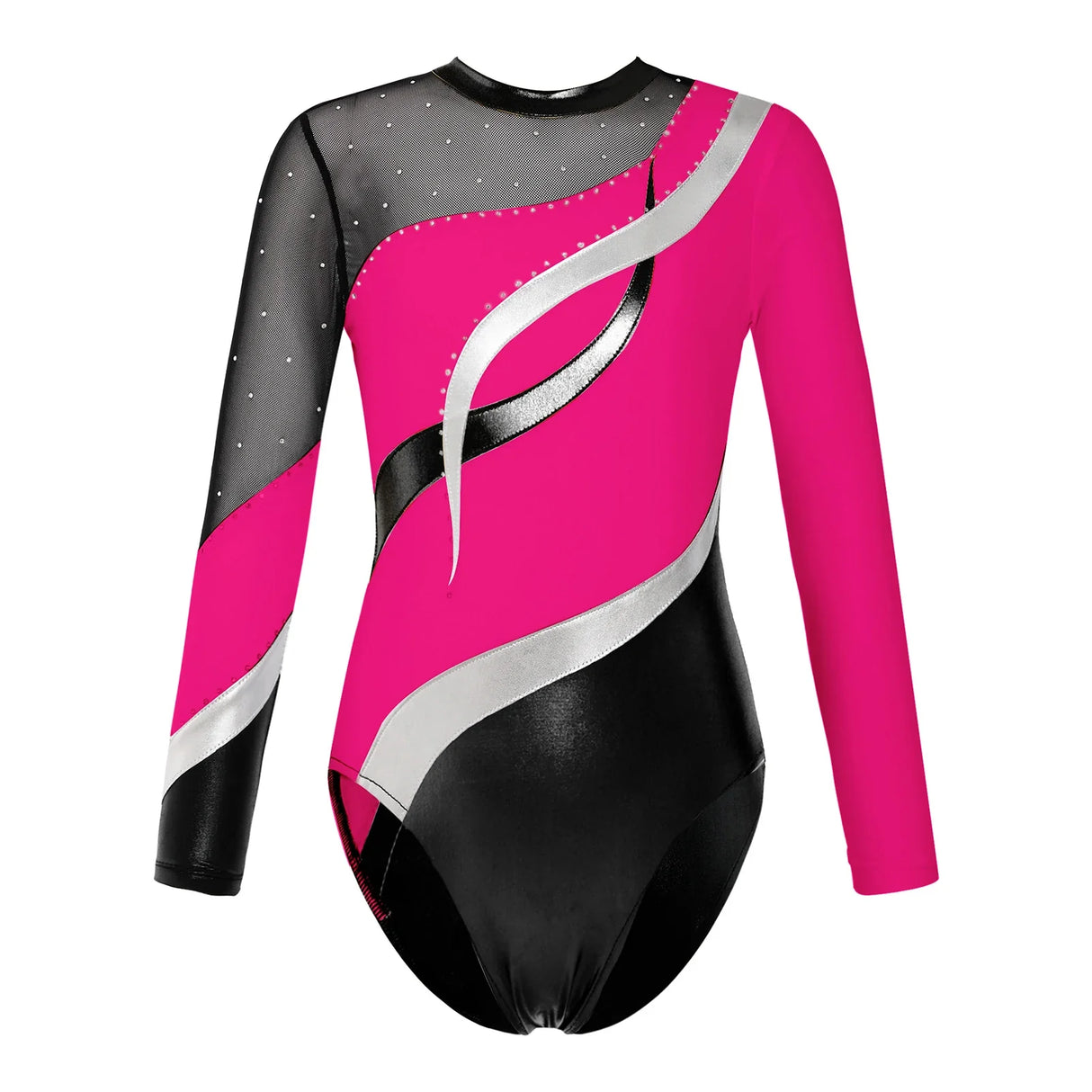 Kids Girls Gymnastics Leotards Bronzing Long Sleeve Leotards Ballet Dress New High Quality Performance Practice Dance Wear