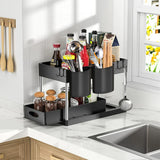 2 Tier Under Sink Organizer For Bathroom Kitchen Storage Sliding Drawer Pull Out Under Sink Cabinet Organizers Kitchen Organizer