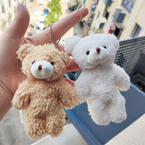 12cm Cute Bear Plush Keyring Pendant Soft Stuffed Plush Keychain Toy Backpack Pendant Birthday Gifts for Children