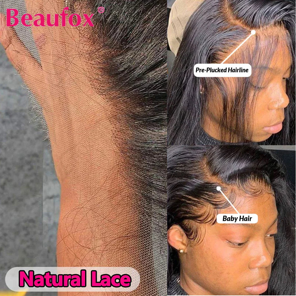 Beaufox Lace Front Human Hair Wigs For Women Brazilian Body Wave Lace Frontal Wigs Glueless Human Hair Wigs 4x4 Lace Closure Wig