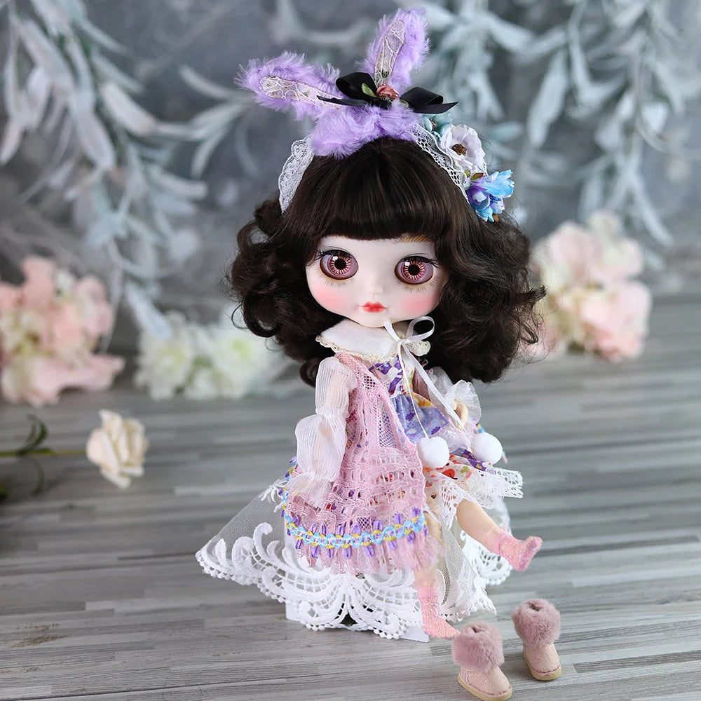 ICY DBS Blyth doll bjd joint body white skin cute Bun face suit 1/6 toy 30cm girl gift anime