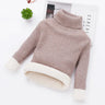 Children Padded Sweater Autumn Winter Kids Turtleneck Knitwear Pullovers Baby Cotton Top Clothing Solid Warm Bottoming Shirt