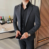 High Quality Fashion All Fashion Casual Solid Color Handsome Smart Casual  Four Seasons  Blazers  Polyester  Single Breasted