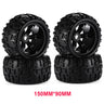 4pcs/pack 1/8 Scale 17mm Hex RC Truck Tires and Wheels Set Glued for Traxxas Maxx Tmaxx E-Revo Revo 3.3, JLB Cheetah Monster