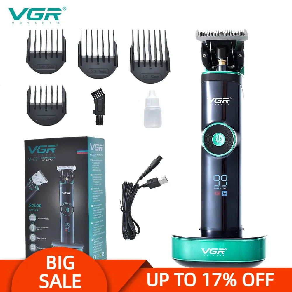 VGR V671 Hair Clipper Professional Personal Care Home Appliance Barber Trimmer For Men Cutting Machine USB Fast Charging VGR 671